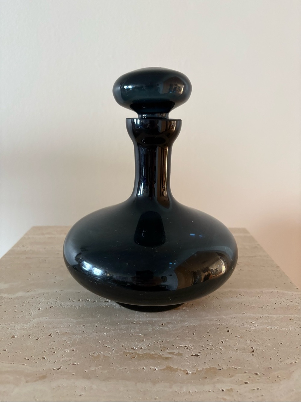 Dark Teal Glass Decorative Decanter - Home Accents